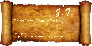 Geszler Tomázia névjegykártya